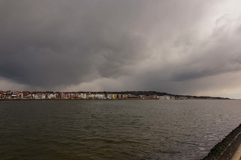 West Kirby under snow clouds