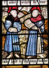 morley church, derbs;  c15 glass of 1470 from dale abbey