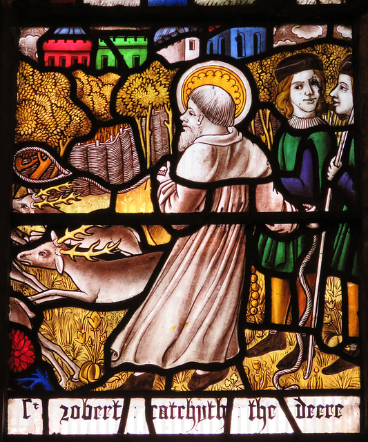 morley church, derbs;  restored c15 glass of 1470 from dale abbey