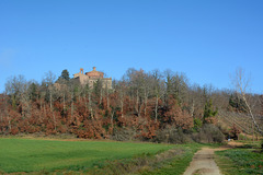 Italy, Trail to Cappella di San Galgano a Montesiepi from Abbazia di San Galgano