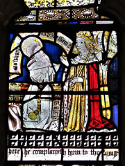 morley church, derbs;  c15 glass of 1470 from dale abbey