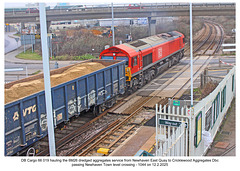 DB Cargo 66 019 Newhaven Town level crossing 12 2 2025