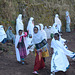 Ethiopia, Lalibela, Hurry up to the beginning of the Sunday Mass at Bete Medhane Alem Church