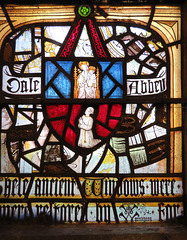 morley church, derbs; william warrington restored the c15 glass in 1847, heraldry from dale abbey