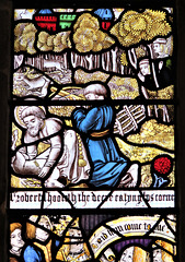 morley church, derbs;  c15 glass of 1470 from dale abbey