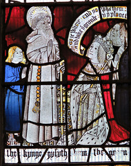 morley church, derbs;  c15 glass of 1470 from dale abbey