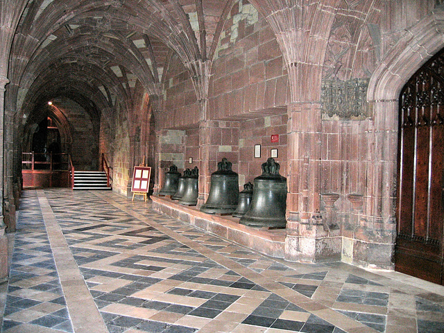 Old bells in Worcester Cathedral