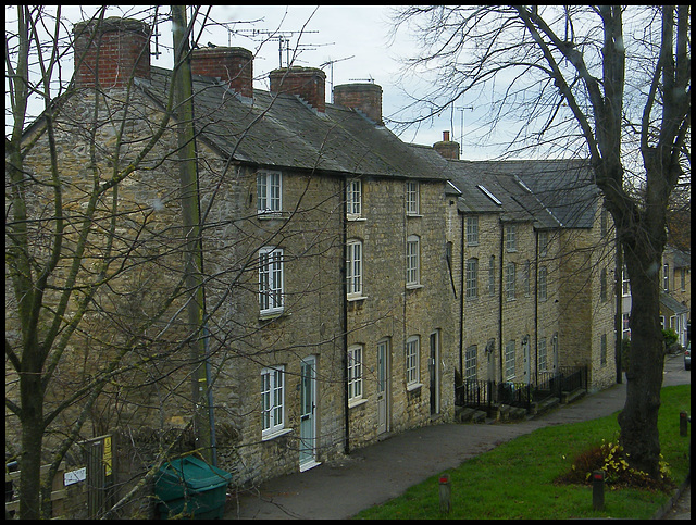 three-storey stone cottages