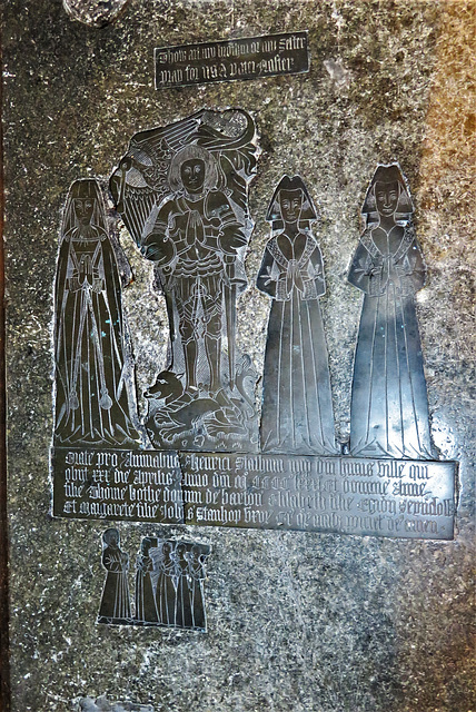 morley church, derbs; brass on c15 tomb of henry stathum +1480