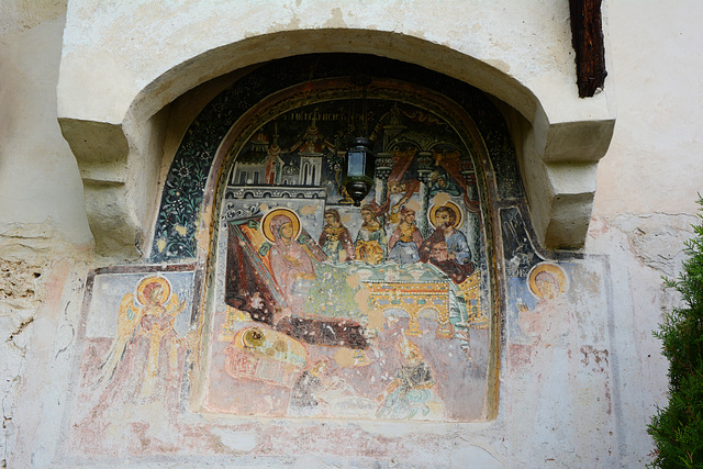 Bulgaria, Painting above Entrance Arch to the Rozhen Monastery