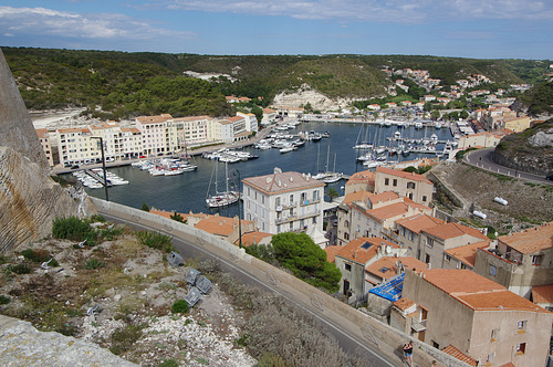 Bonifacio harbour and rooftops