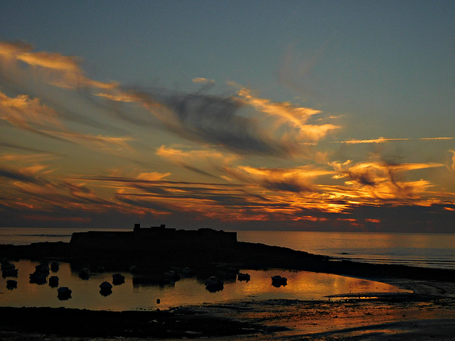 au coucher du soleil au fort bloqué