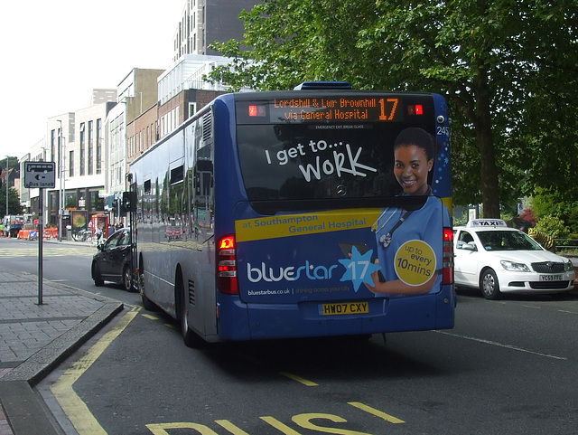 Go-South Coast (Bluestar) 2457 (HW07 CXY) in Southampton - 30 Jun 2017