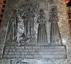 morley church, derbs; brass on c15 tomb of henry stathum +1480