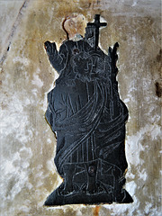 morley church, derbs, c15 brass on tomb of john sacheverell +1485 ; st christopher