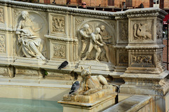 Italy, Siena, Fonte Gaia (details on the right side)