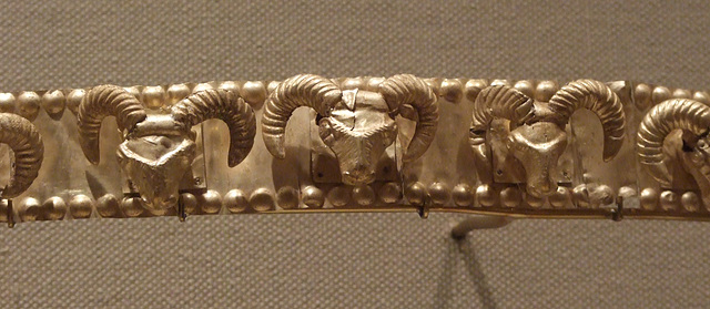 Detail of an Egyptian Diadem with Attached Rams' Heads in the Metropolitan Museum of Art, August 2008