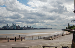 Liverpool From The Beer Garden of The Egremont Ferry Public House, Wallasey, Mereyside