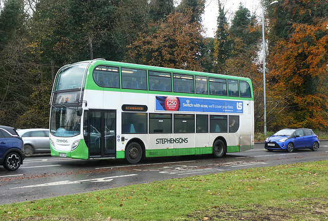 Stephensons 608 (EU64 CVR) at Fiveways, Barton Mills - 30 Nov 2024 (P1200413)