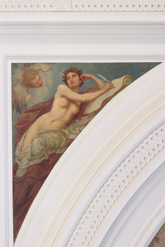 drapers' hall, london city livery company,ceiling of livery hall painted by herbert draper with scenes from the tempest and midsummer night's dream 1903-10