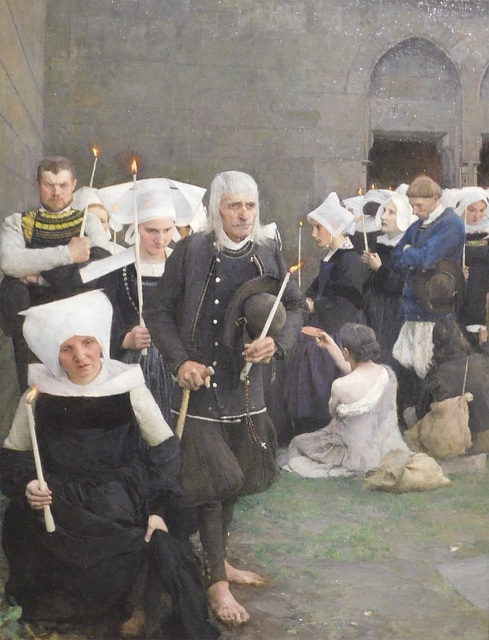 Detail of The Pardon in Brittany by Dagnan-Bouveret in the Metropolitan Museum of Art, January 2022