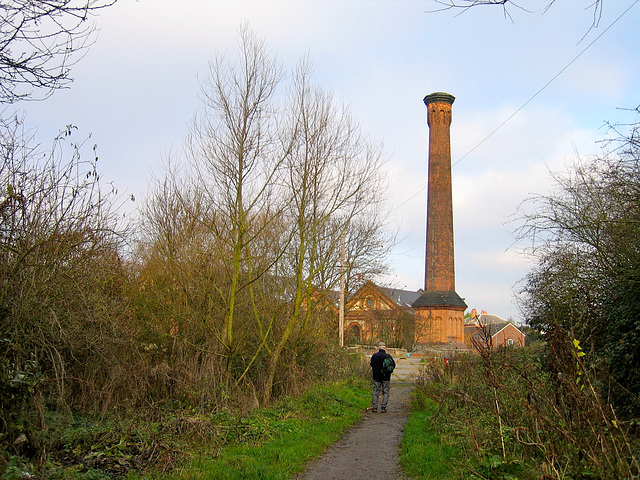 Approaching the Former Mill and Victorian Power Station at Powick