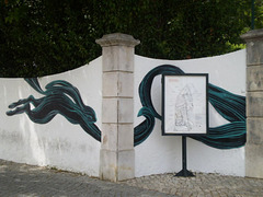 Painting on wall of Cerca House.