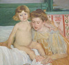 Detail of Mother and Child (Baby Getting up from a Nap) by Mary Cassatt in the Metropolitan Museum of Art, February 2013