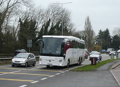 Kevendys Travel BD18 TMU at Fiveways, Barton Mills - 30 Nov 2024 (P1200431)