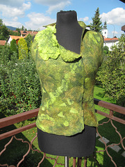 green nuno-felted vest