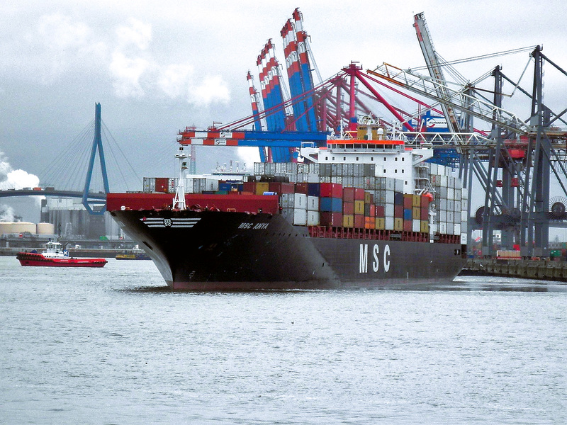 MSC ANYA auslaufend Hamburg