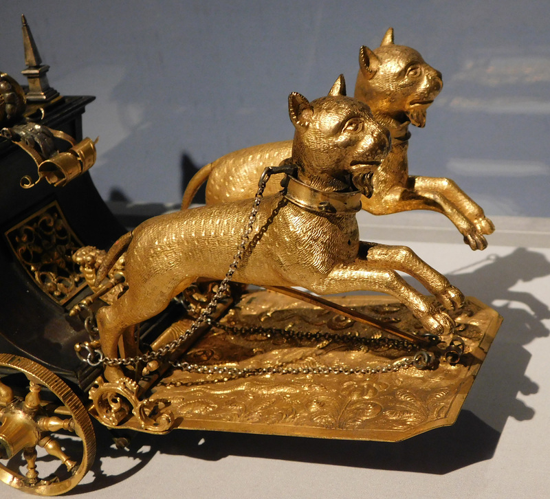 Detail of the Automaton Clock with Diana in her Chariot in the Metropolitan Museum of Art, February 2020