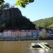 Berg-Schlösschen und Elbe-Hochwasser, Děčín