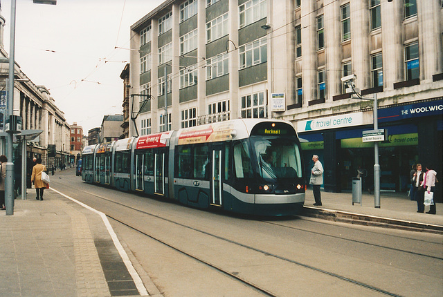 NET tram 211 in Nottingham - 8 Mar 2004