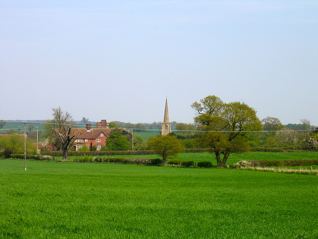 Looking towards the Church of St Michael and All Angels at Hamstall Ridware