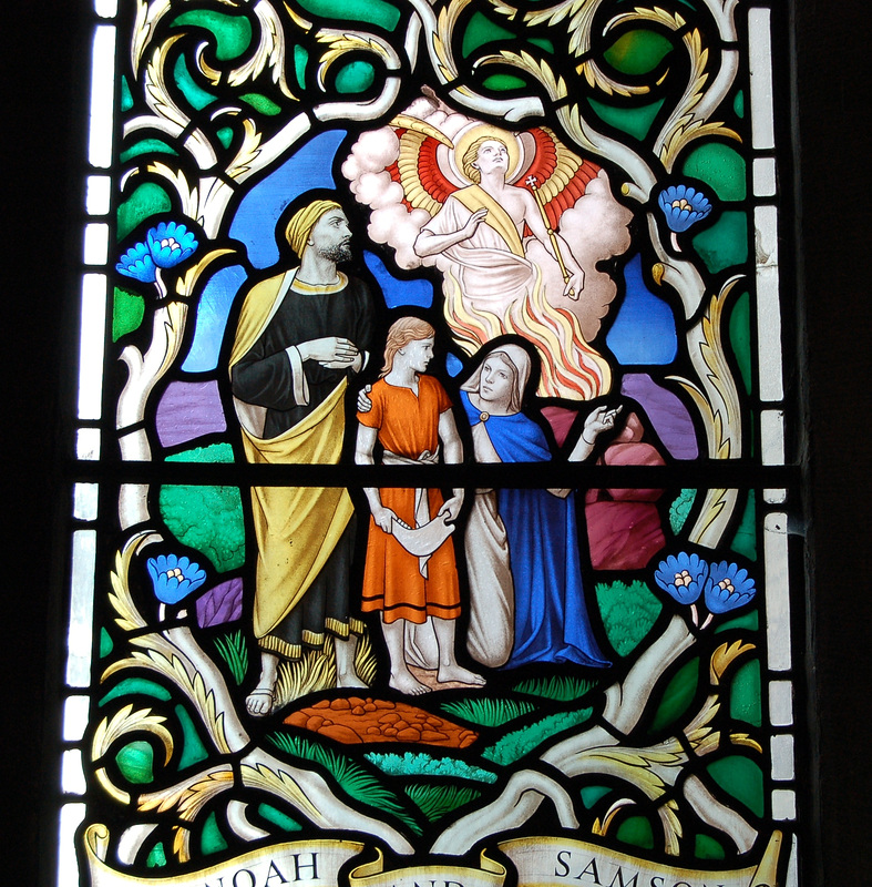 Detail of Stained Glass Window, Chesterfield Church, Derbyshire