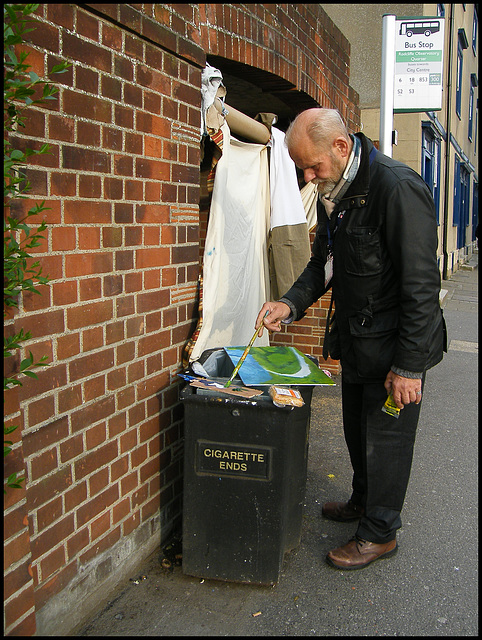 St Giles bus stop artist