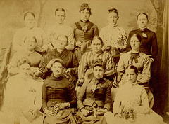 Cabinet Card Photo of Quilters, Northern Dauphin County, Pennsylvania, ca. 1880s