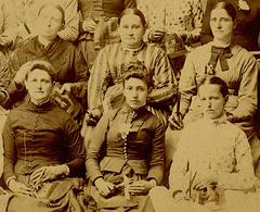 Cabinet Card Photo of Quilters, Northern Dauphin County, Pennsylvania, ca. 1880s (Cropped)