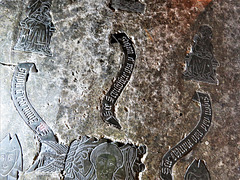 morley church, derbs; brass on c15 tomb of thomas stathum +1470