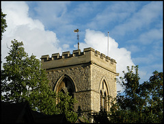 St Giles in a cloudy blue sky