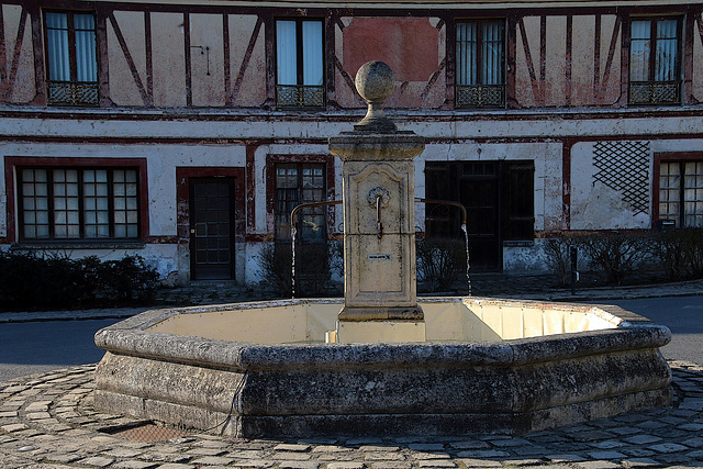 Une belle façade , une fontaine , Janvry ( 91 )