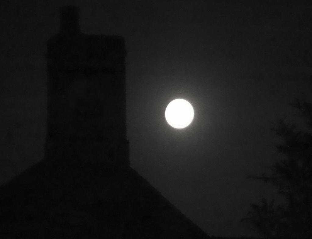 Moon and chimney