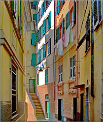 Le case e i vicoli di Camogli - i colori esclusivi di questo meraviglioso borgo marinaro