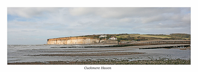 Cuckmere Haven looking west - panorama - 22 10 2009