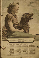 girl and dog-sepia