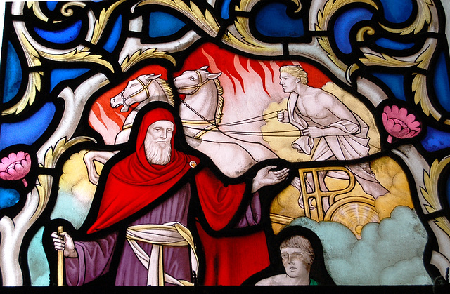 Detail of Stained Glass Window, Chesterfield Church, Derbyshire