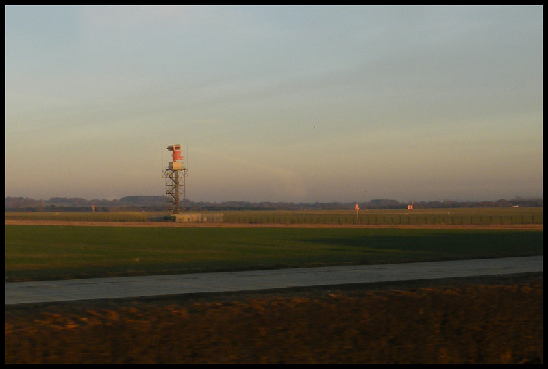 airfield at dusk