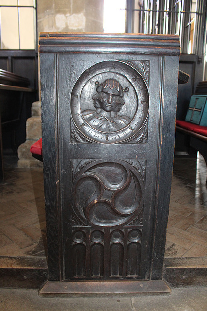 C16th pew end, St Mary's Church, Sprotborough, South Yorkshire