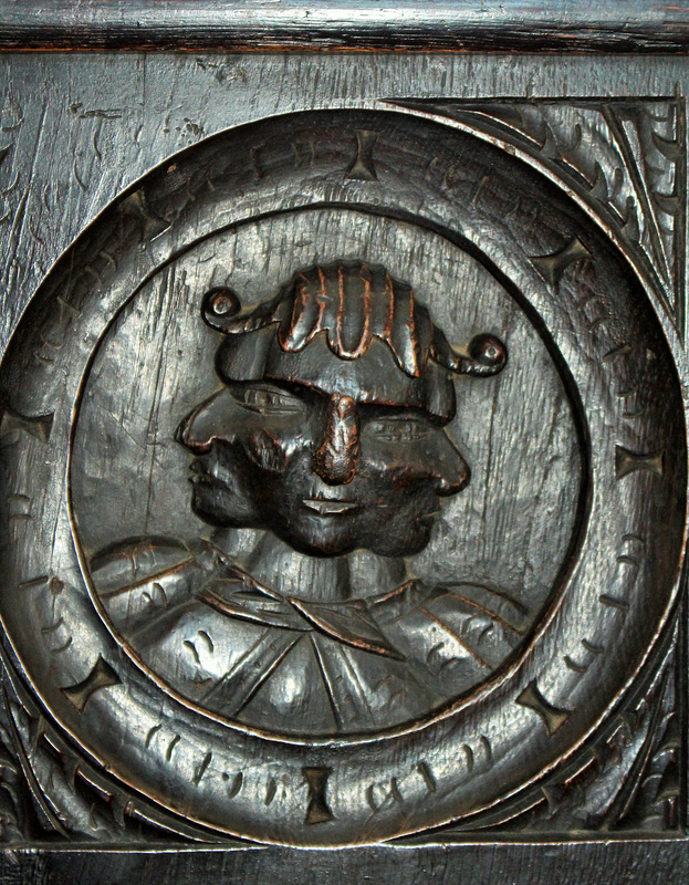 C16th pew end, St Mary's Church, Sprotborough, South Yorkshire
